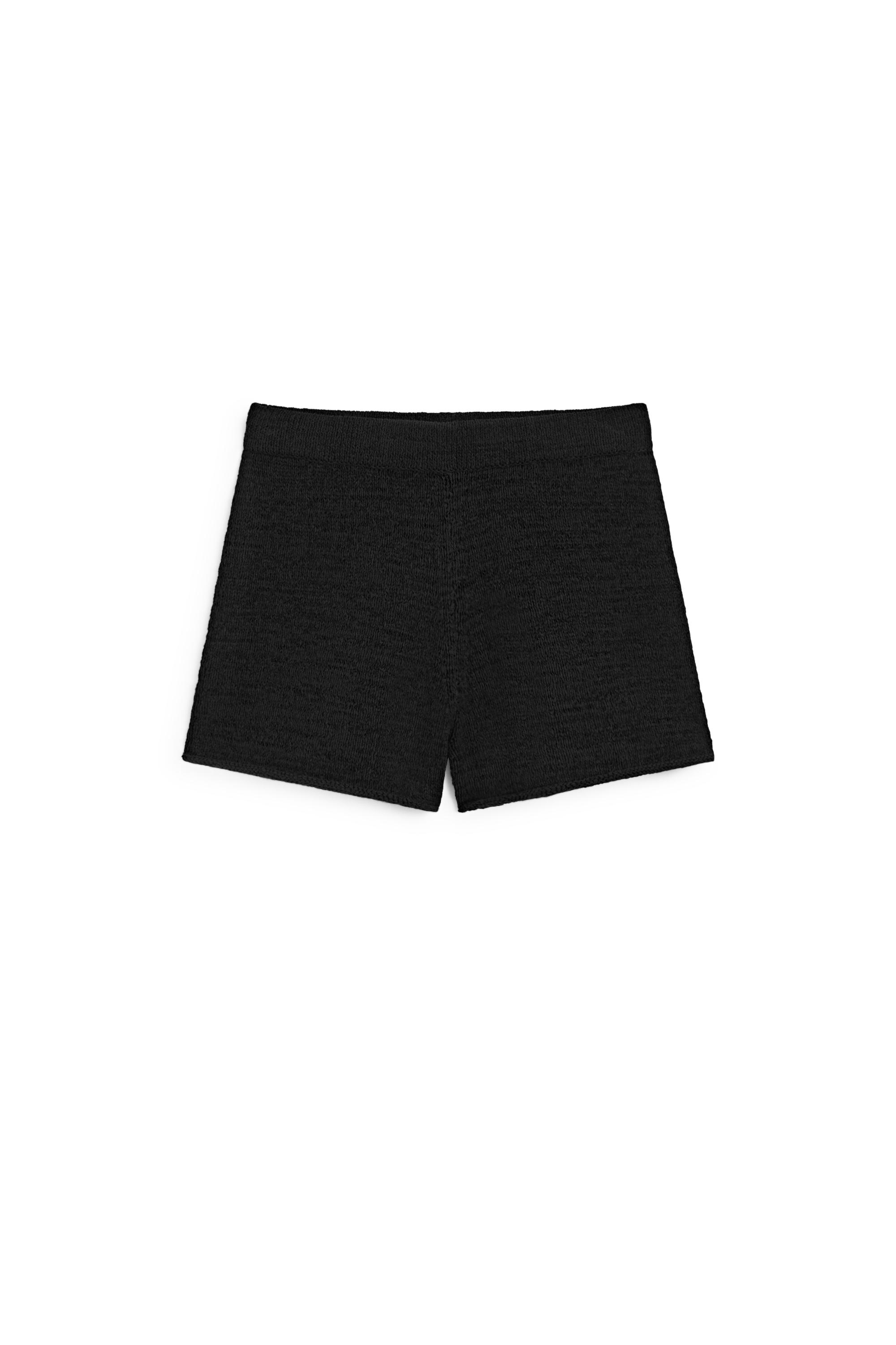 Textured knit shorts - Black | ZARA Canada