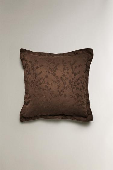 COTTON AND LINEN PILLOWCASE - Brown by Zara - Image 2