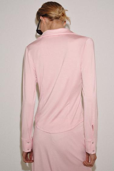 CHEMISE FLUIDE À MANCHES LONGUES - Rose de Zara - Image 3