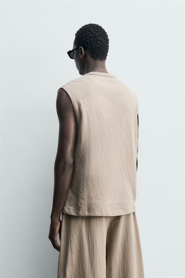 SWEAT DÉBARDEUR COUPE DÉCONTRACTÉE TEXTURÉ - Beige de Zara - Image 2