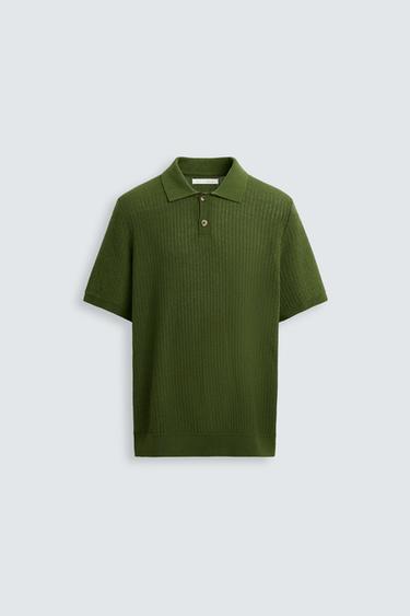 POLO PUNTO ESTRUCTURA - Verde de Zara