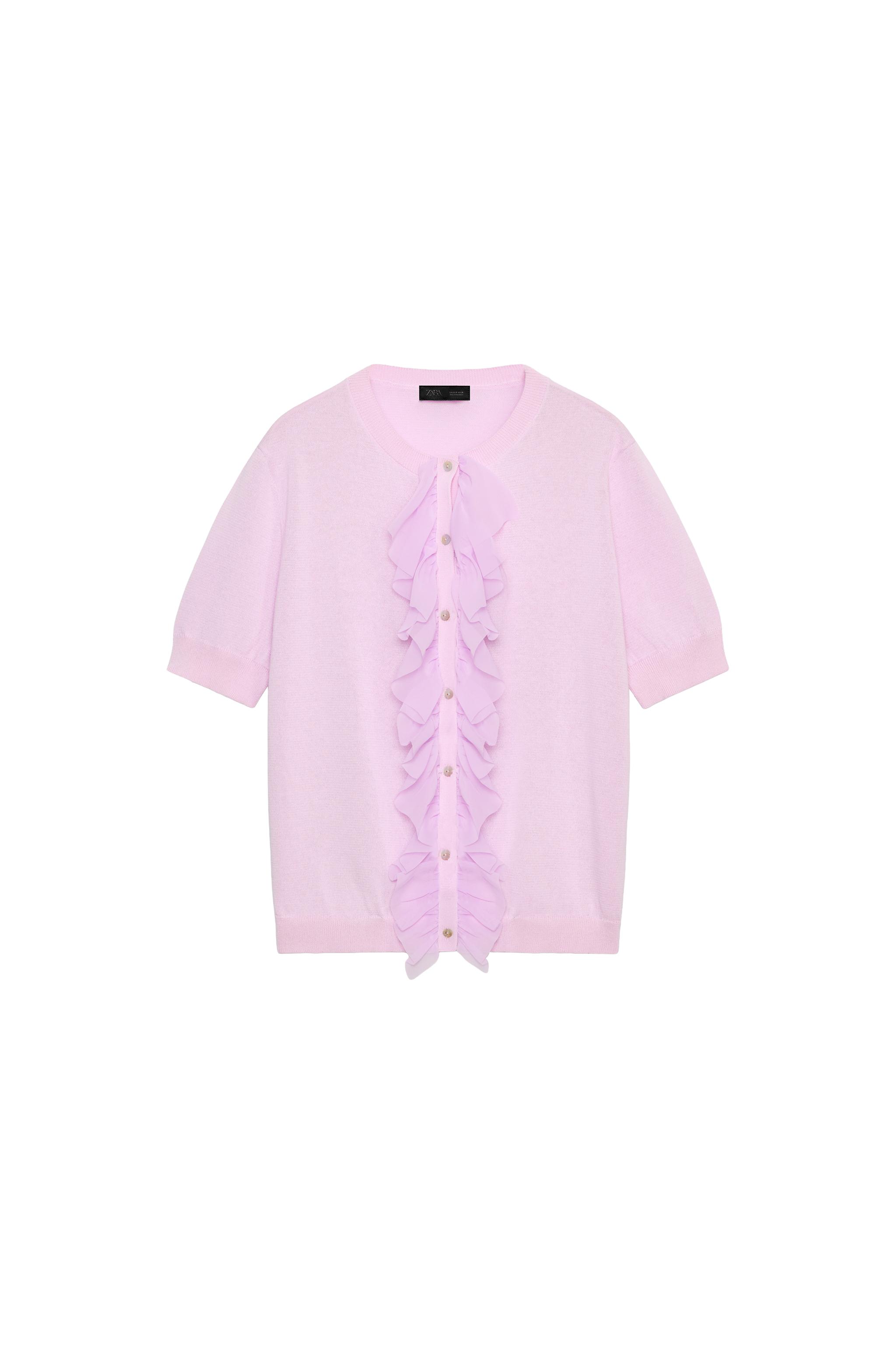 フリル付きショートスリーブニットジャケット - リラ | ZARA Japan / 日本
