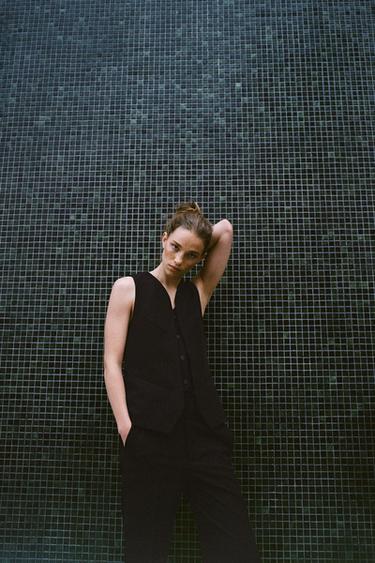 ZW COLLECTION WAISTCOAT WITH POCKETS - Brown by Zara - Image 0