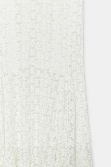 ROBE LONGUE EN DENTELLE - Blanc cassé de Zara - Image 6