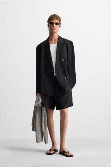 FLIESSENDER RELAXED-FIT-BLAZER - Blau von Zara