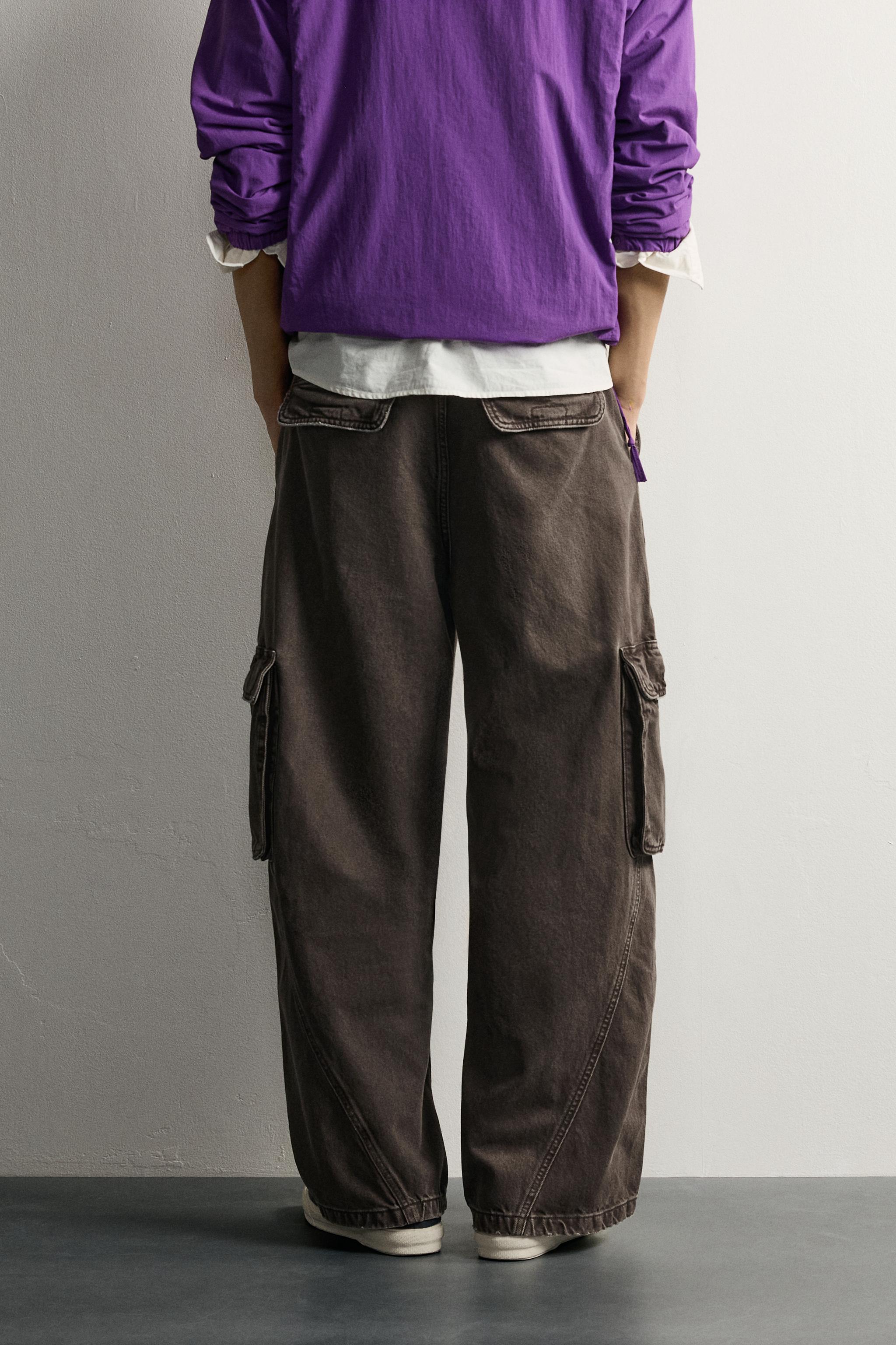 RELAXED FIT SEWN CARGO PANTS