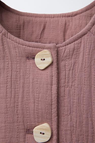 VESTE REMBOURRÉE TEXTURÉE - Rose pâle de Zara - Image 2