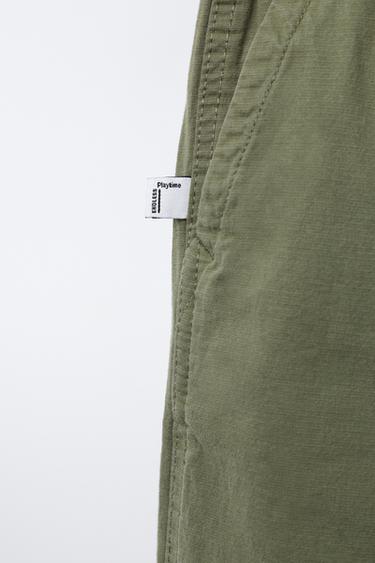 ELASTIC TEXTURED TROUSERS - Khaki by Zara - Image 3
