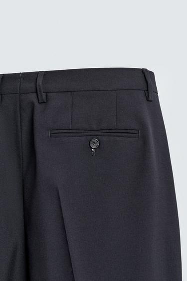 100% WOOL SUIT TROUSERS - Navy blue by Zara - Image 6