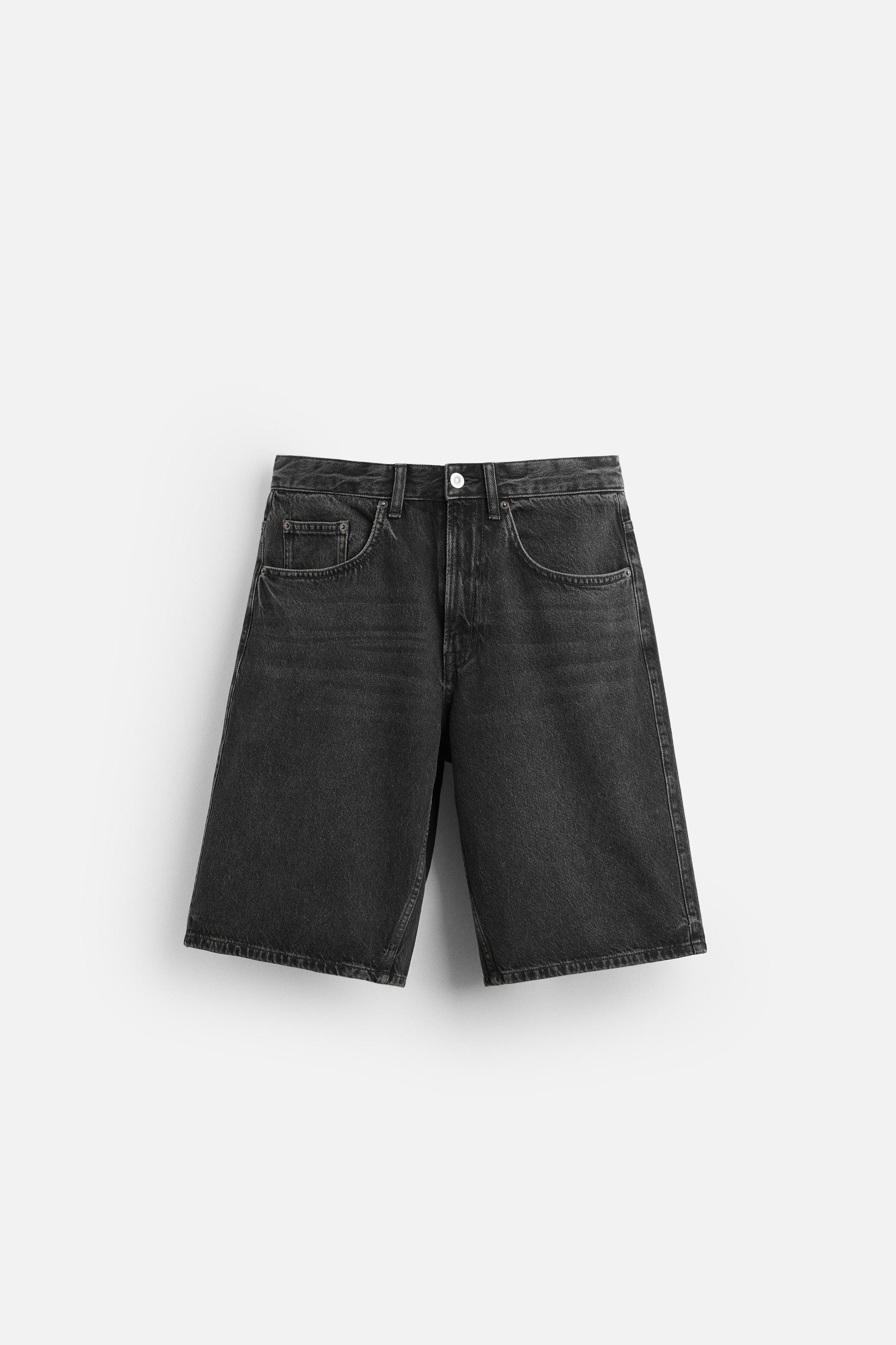 BAGGY FIT DENIM BERMUDA SHORTS - Black | ZARA Australia