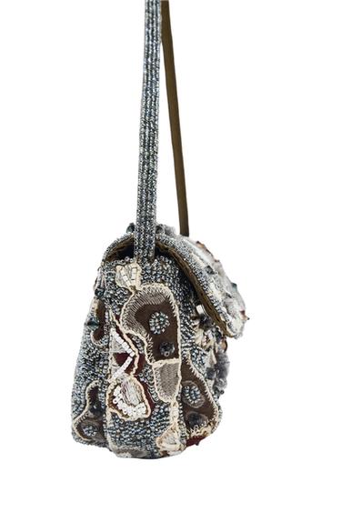 Zara BEADED SHOULDER BAG - Multi-color