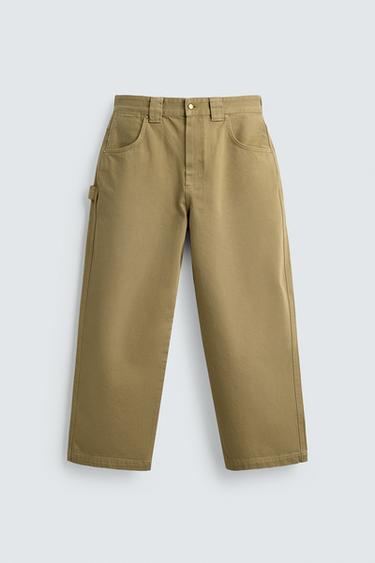 WIDE-LEG CARPENTER TROUSERS - camel by Zara