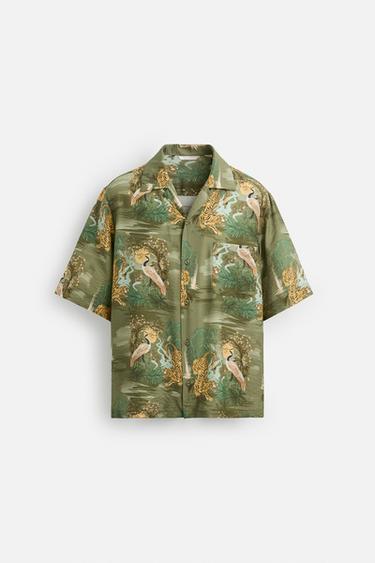 CAMISA ESTAMPADO ANIMALES - Khaki claro de Zara