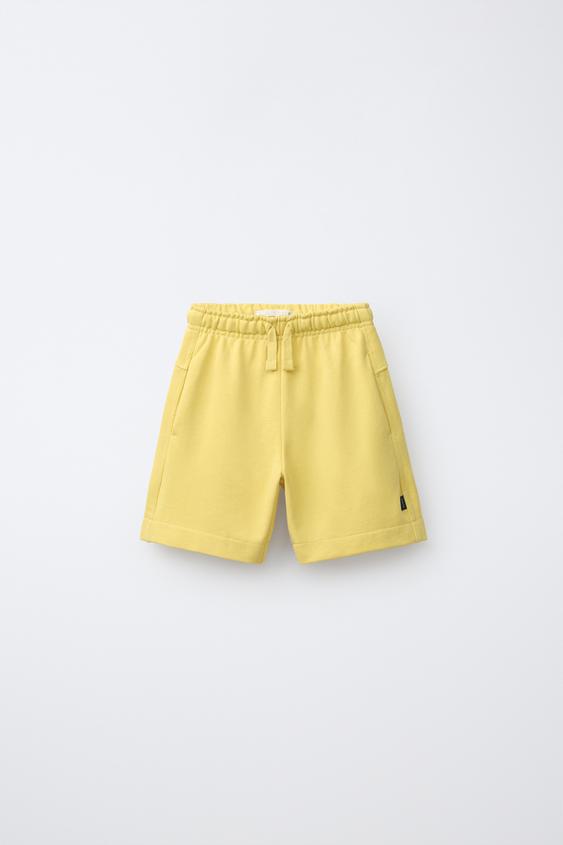 PLAIN PLUSH BERMUDA SHORTS - Yellow de Zara - Imagen 0
