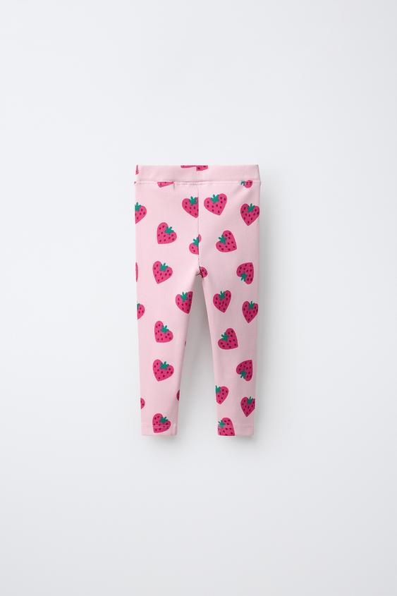 LEGGING CÔTELÉ FRAISES - Rose de Zara - Image 1
