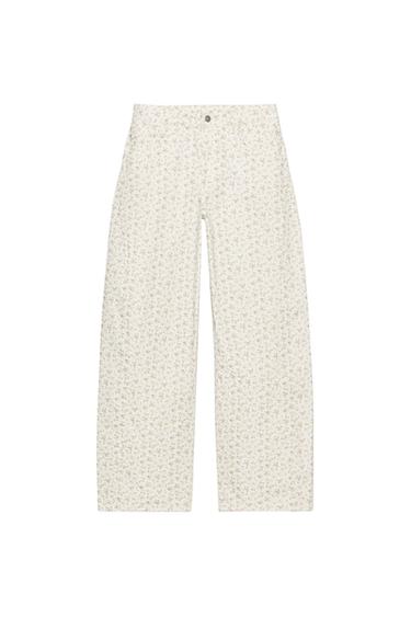 JEAN BAGGY EN DENIM TRF À IMPRIMÉ FLEURS - Imprimée de Zara