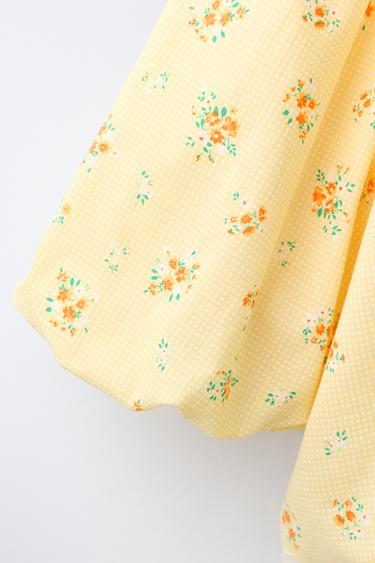PUFF SLEEVE FLORAL PRINT BLOUSE - Yellow by Zara - Image 2