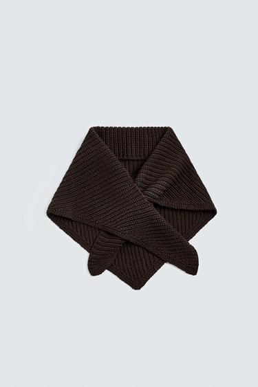 PAÑOLETA PUNTO ALGODÓN - Chocolate de Zara - Imagen 0