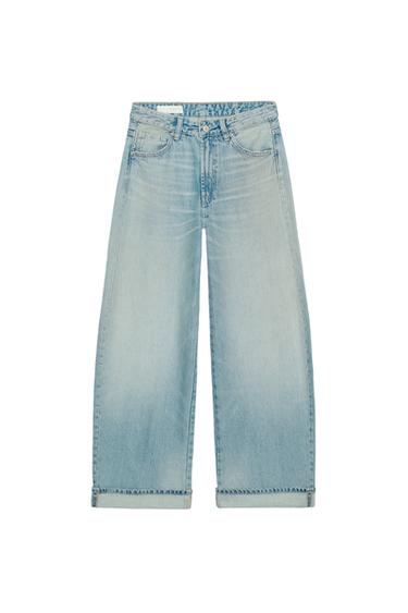 TRF BAGGY FOLDED JEANS - lys blå fra Zara