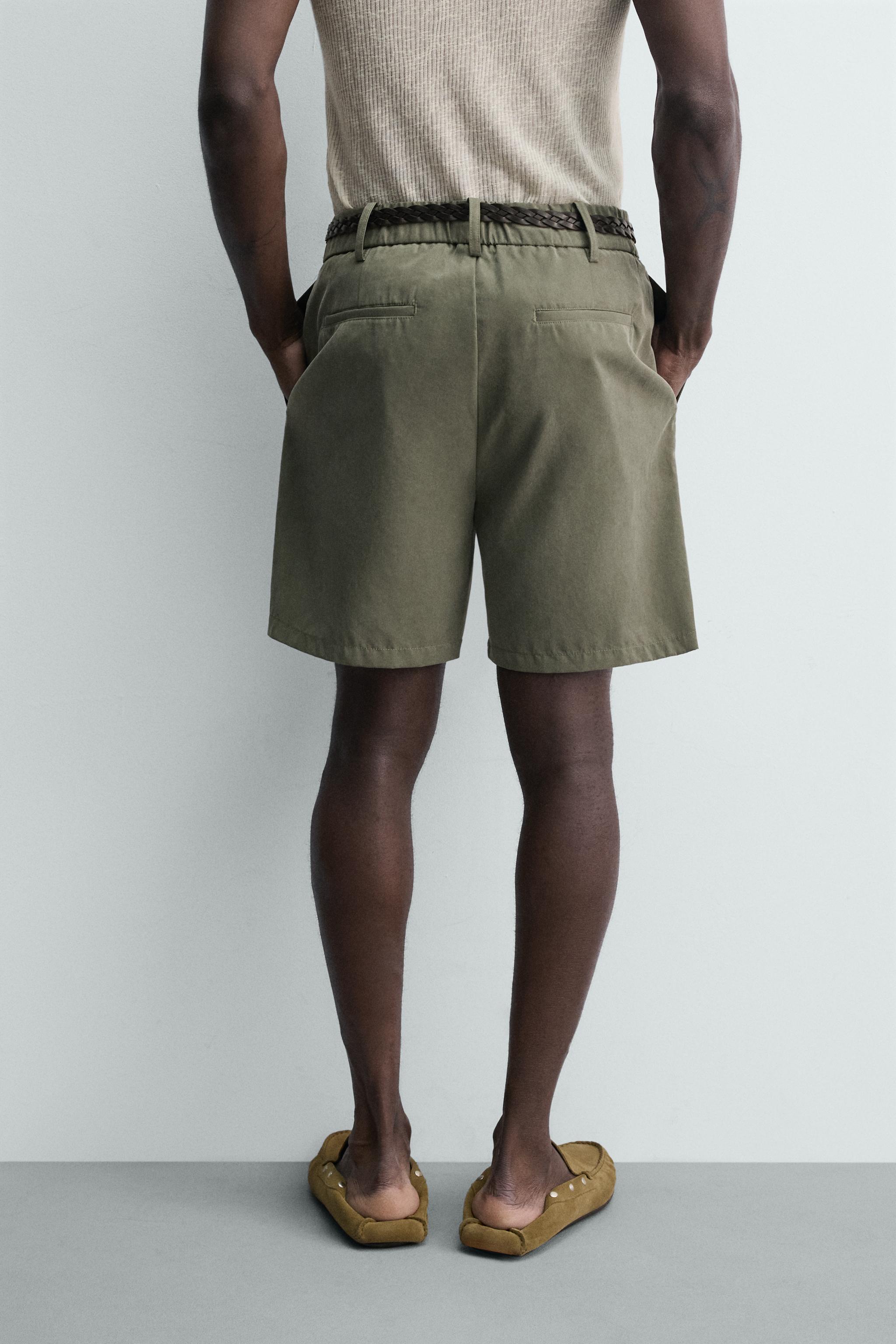 Мужские шорты Zara RELAXED FIT FLOWY SHORTS — фото 3