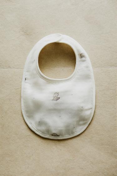 BABERO BEBÉ ELEFANTES GASA - Blanco roto de Zara