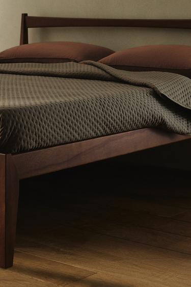 BED FRAME WITH HEADBOARD - Brown by Zara