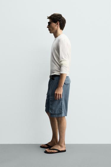BERMUDA CARGO COUPE DÉCONTRACTÉE - Bleu de Zara - Image 3