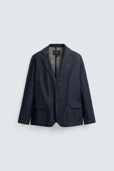 RELAXED FIT DENIM BLAZER - Indigo by Zara