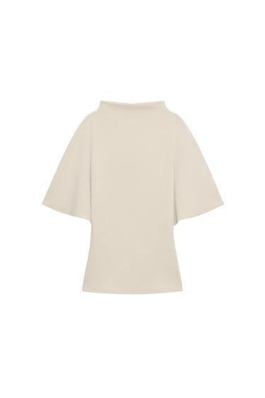 PLEATED TEXTURED TOP - Beige by Zara