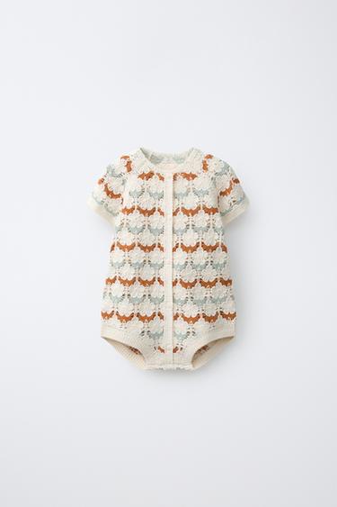 ВЯЗАНЫЙ КОМБИНЕЗОН КРОШЕ — ЭКРЮ от Zara