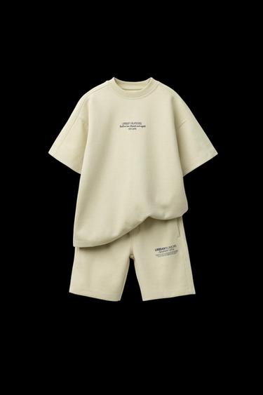 INTERLOCK T-SHIRT AND BERMUDA SHORTS SET - Light green by Zara - Image 0