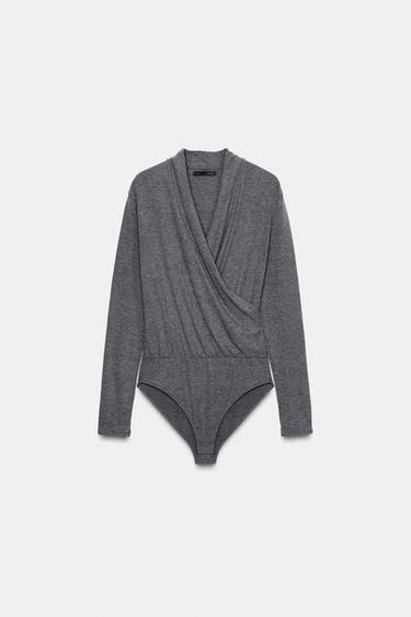 SOFT WRAP BODYSUIT - Grey marl by Zara
