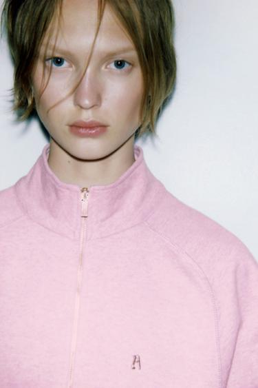 SWEAT ZIPPÉ ZA - Rose chiné de Zara - Image 5