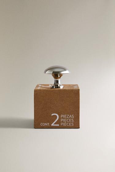 PACK OF ROUND METAL DOOR KNOBS (PACK OF 2) - Silver by Zara - Image 3