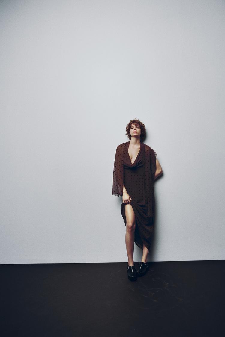 Vêtements Robe Ã Pois Zara Longue ROBE LONGUE À POIS ET