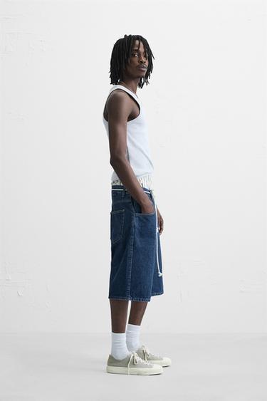 BERMUDA EN DENIM BAGGY FIT - Bleu de Zara - Image 3