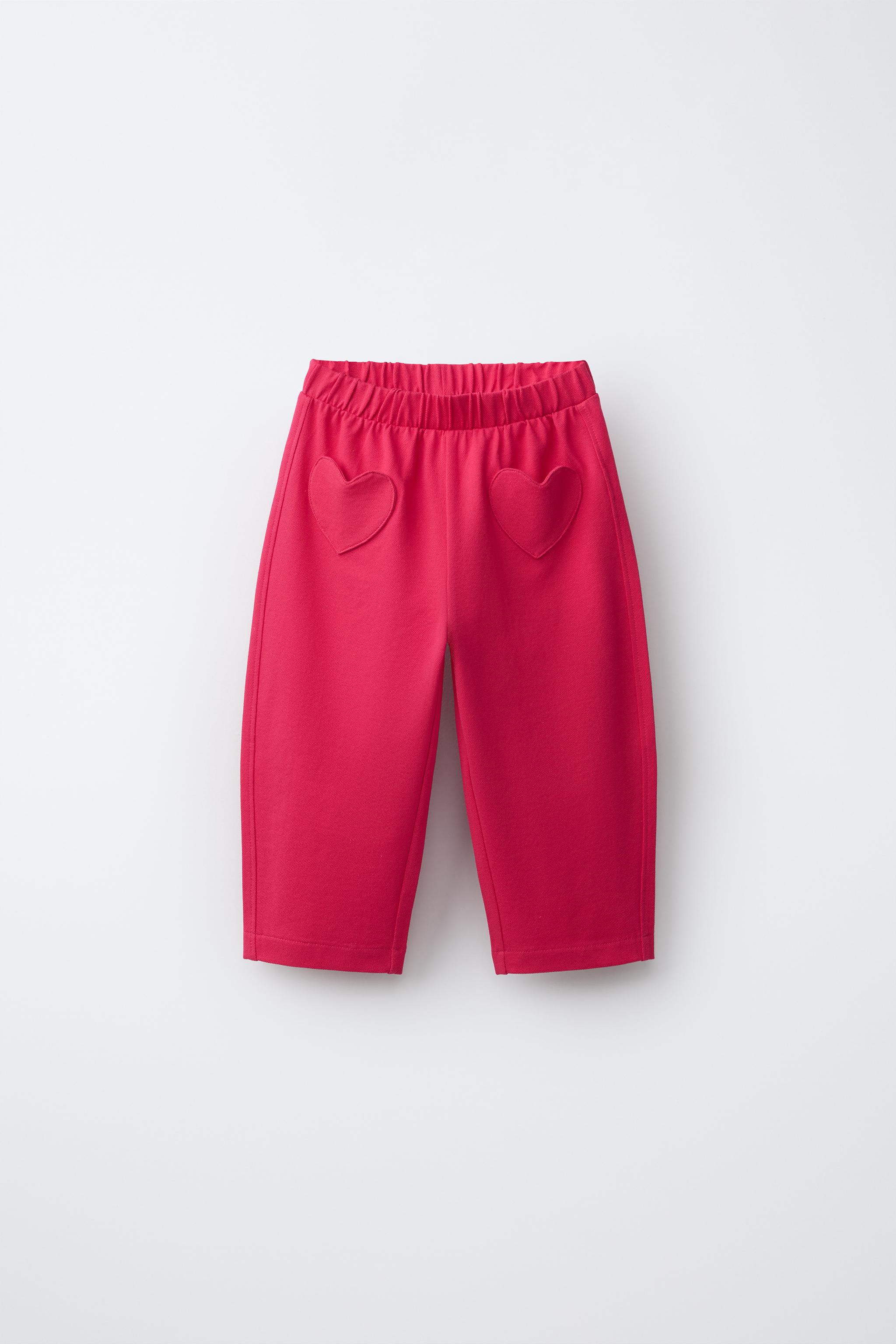 Детские брюки Zara HEART POCKET BARREL PIQUÉ PANTS