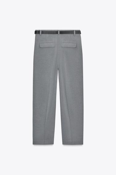 TROUSERS WITH BELT - Grey by Zara - Image 6