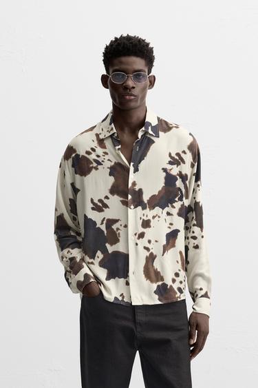 CAMISA ESTAMPADO ANIMAL - marron/blanco de Zara - Imagen 0