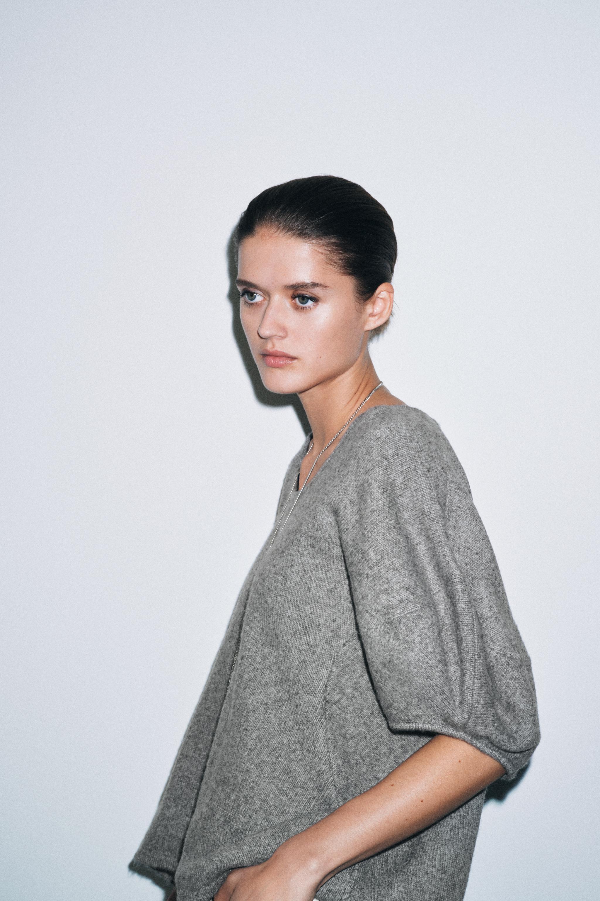 ゆったりニットセーター - グレー | ZARA Japan / 日本