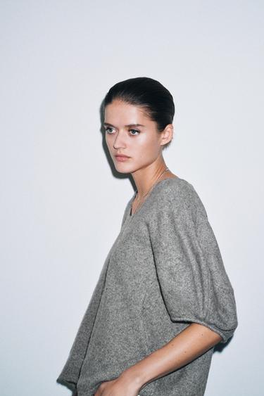 PULL EN MAILLE AMPLE - Gris de Zara - Image 3