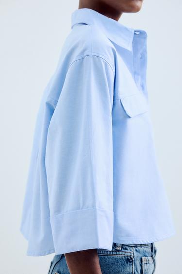 CHEMISE OXFORD COURTE - Bleu clair de Zara - Image 2