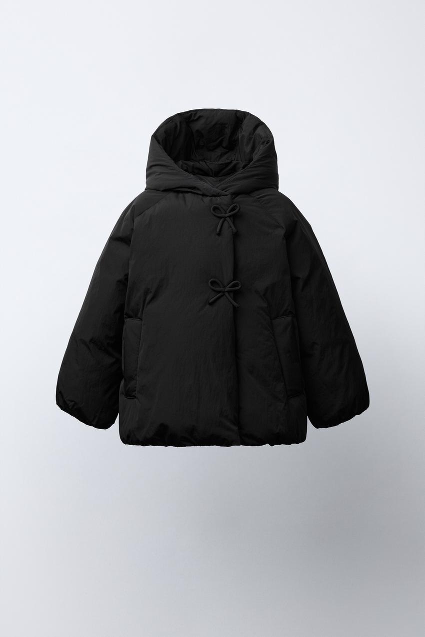 フード付きダブルブレストコート - ブラック | ZARA Japan / 日本