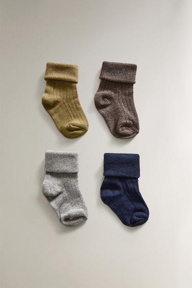 CHAUSSETTES BÉBÉ MULTICOLORES (LOT DE 4) - VERT de Zara - Image 0