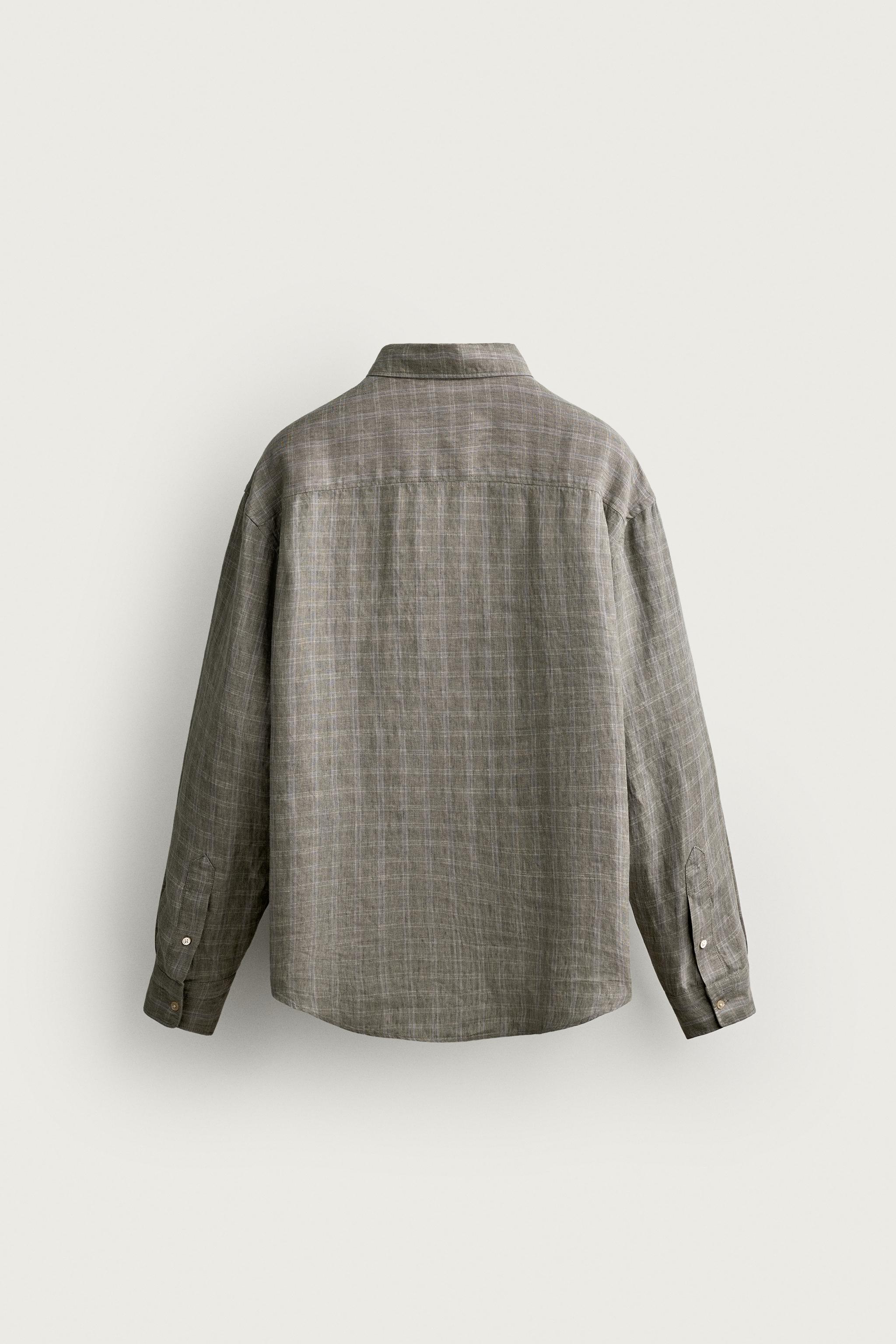 CHEMISE À CARREAUX 100 % LIN