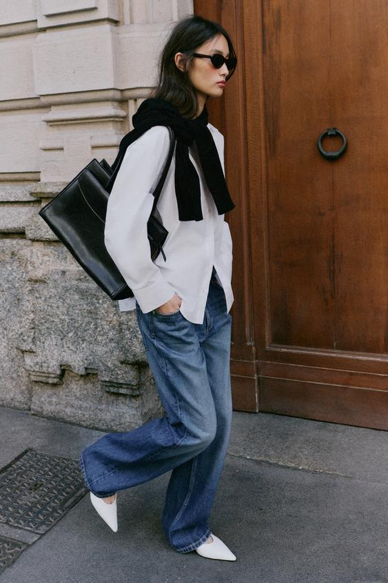 Zara FLAP SHOULDER BAG - Black - Image 0