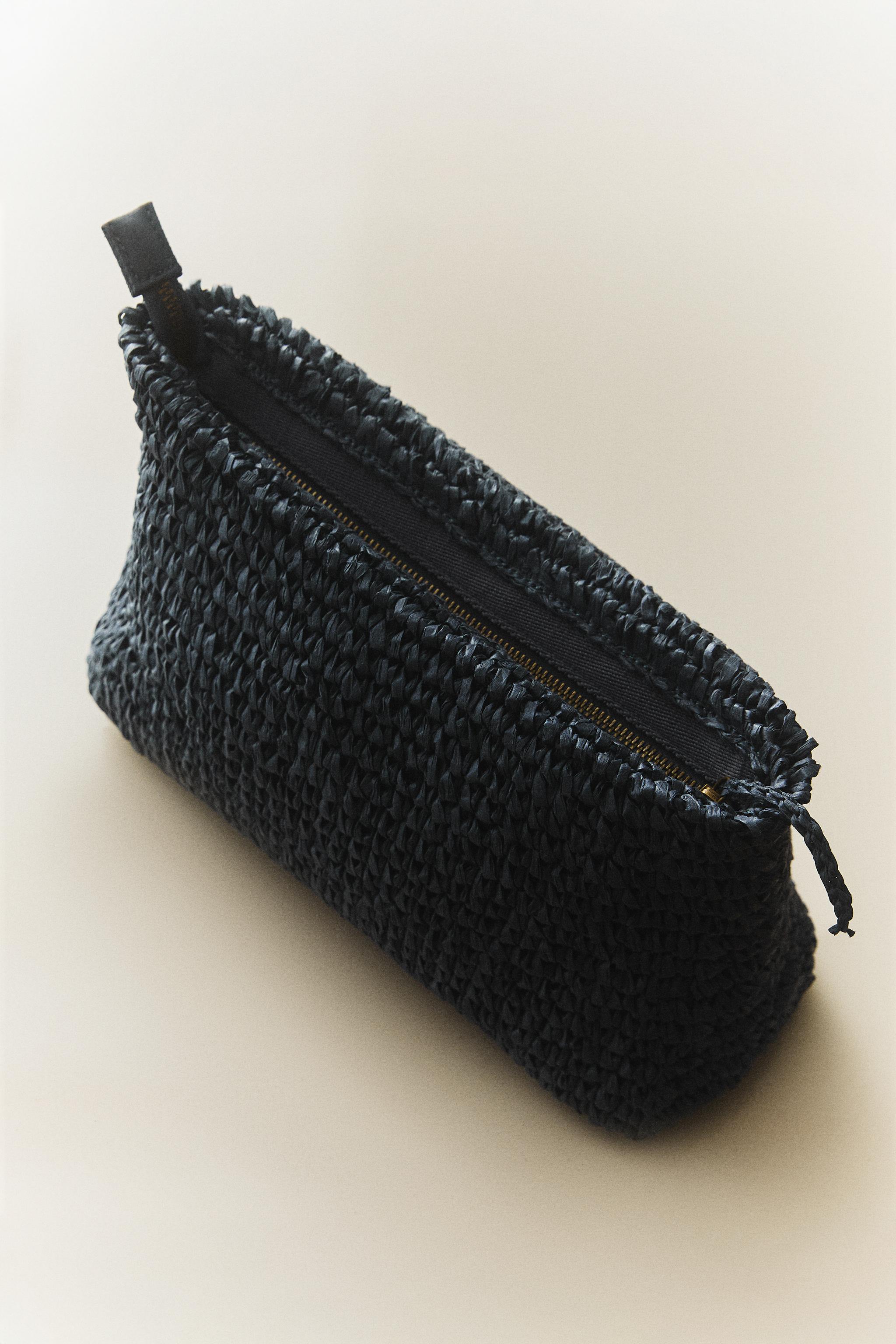 LARGE PAPER MAKEUP BAG — Navy Blue