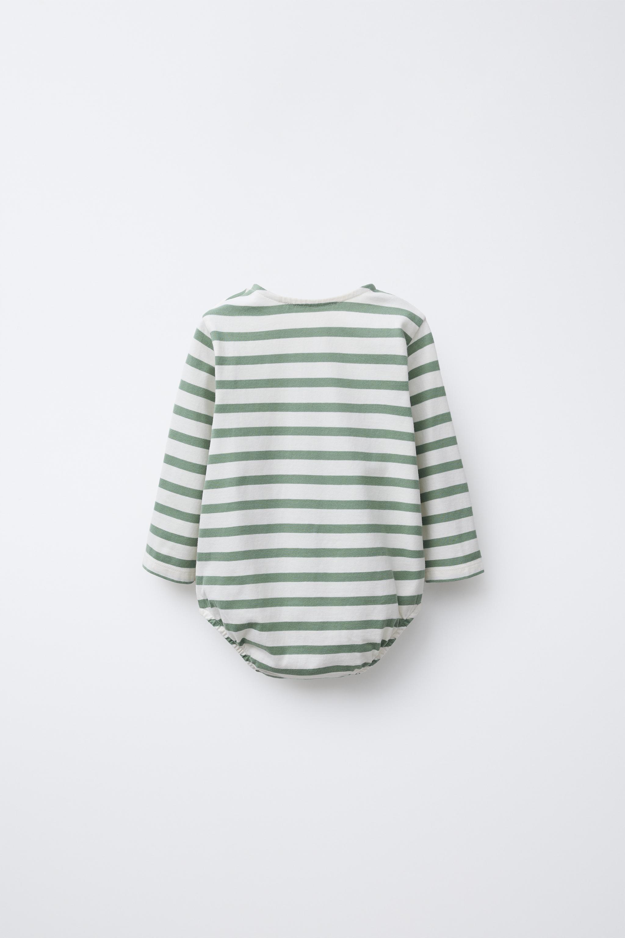 moruni22ページ STRIPED BODYSUIT - Ecru / Green | ZARA United States