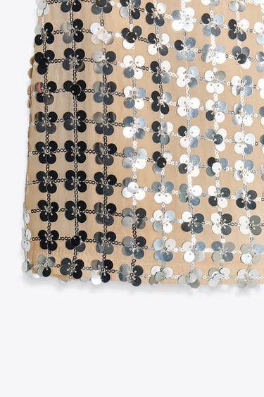 ROBE COURTE À SEQUINS - Argent de Zara - Image 7