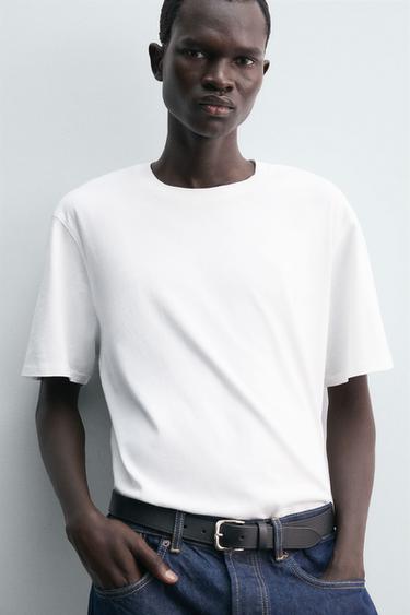 MEDIUM WEIGHT SHORT SLEEVE T-SHIRT - White by Zara